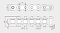 O-Ring Roller Chains - Dimensional Drawing