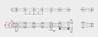 Double Pitch Roller Chains - Dimensional Drawing