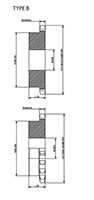 Double Pitch Sprockets 1 1_2 Pitch TypeB - Dimensional Drawing