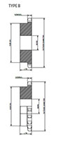 Double Pitch Sprockets 2 Pitch TypeB - Dimensional Drawing