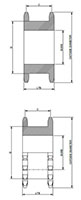 Double Single Sprockets - Dimensional Drawing