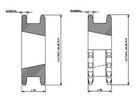 Double Single Tapered Bushing - Dimensional Drawing