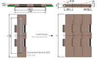 Flat Top Chain Series 821/GT - Dimensional Drawing