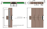 Flat Top Chain Series 8257/GT - Dimensional Drawing