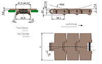 Flat Top Chain Series 879 - Dimensional Drawing