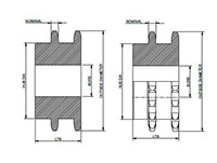 No. 120 1 1_2 Pitch - Multiple Strand Double - Dimensional Drawing