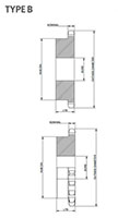 No. 120 1 1_2 Pitch - Plain Bore Type B - Dimensional Drawing