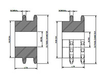 No. 160 2 Pitch - Multiple Strand Double - Dimensional Drawing