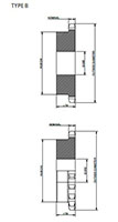 No. 25 1_4 Pitch - Stainless Steel TypeB - Dimensional Drawing