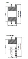 No. 35 3_8 Pitch - Multiple Strand - Dimensional Drawing