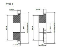 No. 40 1_2 Pitch - Finished Bore - Dimensional Drawing