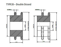 No. 40 1_2 Pitch - Multiple Strand Double - Dimensional Drawing