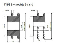 No. 50 5_8 Pitch - Multiple Strand Double - Dimensional Drawing