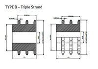 No. 50 5_8 Pitch - Multiple Strand Triple - Dimensional Drawing