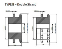No. 60 3_4 Pitch - Multiple Strand Double - Dimensional Drawing