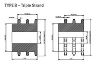 No. 60 3_4 Pitch - Multiple Strand Triple - Dimensional Drawing