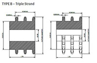 No. 80 1 Pitch - Multiple Strand Triple - Dimensional Drawing
