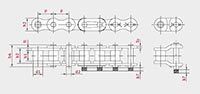 Roller Chains - BS - Dimensional Drawing