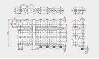 Roller Chains - BS Triplex- Dimensional Drawing