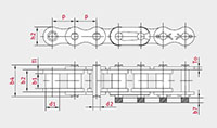 Roller Chains - Heavy series HV_HSP_HBC - Dimensional Drawing