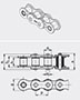 JWIS Roller Chains - American Standard (Ansi) Simplex - Dimensional Drawing