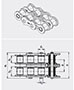 JWIS Roller Chains BS Duplex - Dimensional Drawing