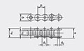 JWIS b.dry Maintenance - Free Stainless Steel Chains Simplex - Dimensional Drawing