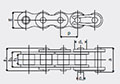 Megalife I_II  - Roller Chains Simplex - Dimensional Drawing
