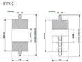 No. 200 2 1_2 Pitch - Plain Bore Type C - Dimensional Drawing