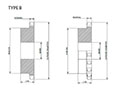 No. 240 3 Pitch - Plain Bore Type B - Dimensional Drawing