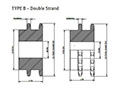 No. 40 1_2 Pitch - Multiple Strand Double - Dimensional Drawing